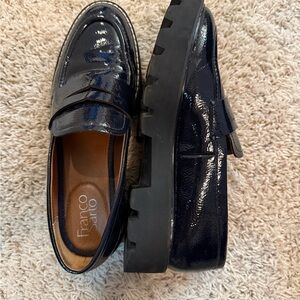 Franco Sarto Shiny Navy Loafers